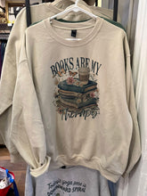 Load image into Gallery viewer, Books Are My Therapy Sweatshirt

