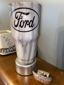 wood grain ford tumbler