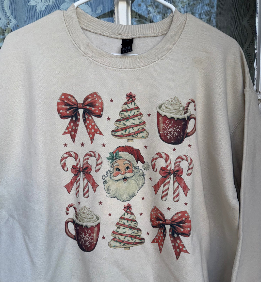 Vintage  Santa Candy Cane