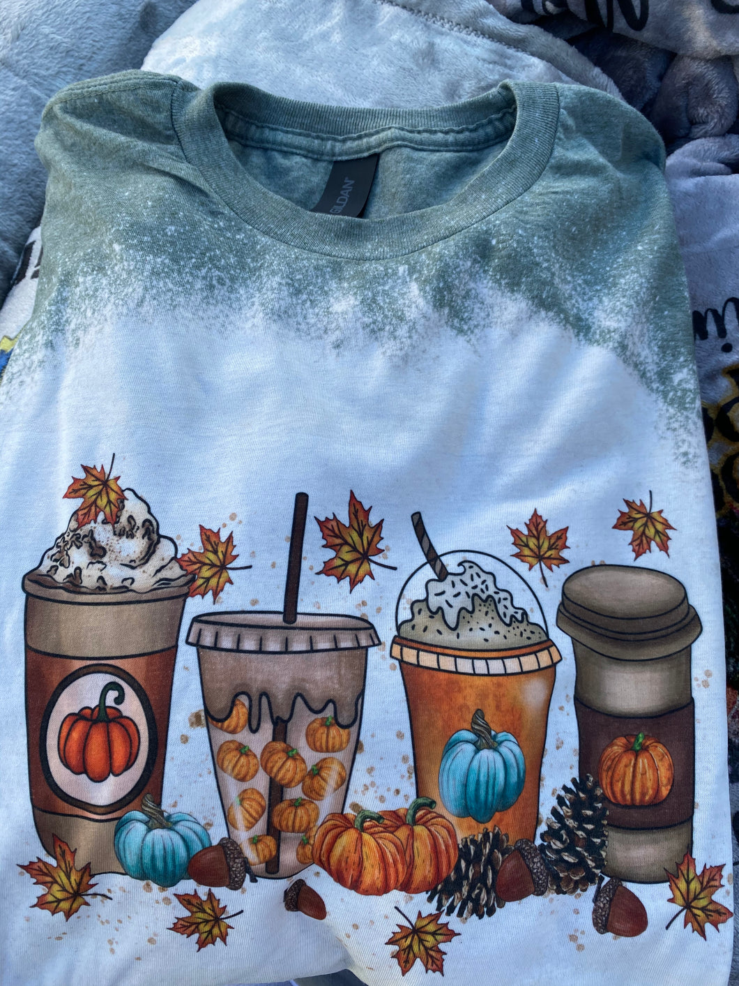 Fall coffee Latte Bleached Tshirt