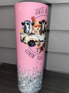 Just a girl who loves  that farm life tumbler