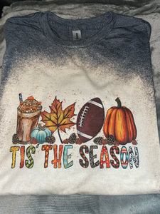 Football,  Fall and Latte Bleached Tshirt