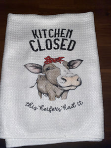 Heifer kitchens closed tea towel